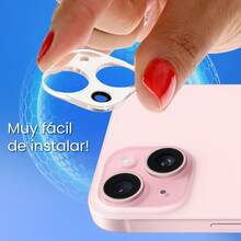 Mica Protectora Lente Camara Phone 15-16 Plus Pro Pro Max Cristal Templado - transparente - Ver 3
