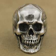 Gothic Skull Ring For Men Retro Stainless Steel Biker Rings Fashion Gothic Accessories Men Gift - Bạc - Xem 8