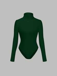 VIVINA 女士休闲高领长袖毛绒针织连体衣，保暖又显身材，适合圣诞节、郊游、约会、感恩节派对、秋季等各种场合。 - 綠色 - 查看 9