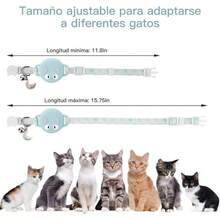 Airtag Collar para Gato, Collar Reflectante Airtag para Gatos, Collar de posicionamiento, Ultra elstico GPS para Gatos, Diseo Reflectante, Ligero y porttilSin AirTag - turquesa - Ver 7