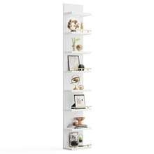 8/6  Tier Wall Shelf Unit Floating Shelves With LED Light/Anti-Slip Rails, Display Floating Shelves For Bedroom, Living Room,Bathroom - White - View 13