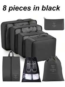 8/1pc Large Capacity Travel Storage Bag, Waterproof Portable Luggage Bag For Clothes, Suitable For Travel, Luggage, Backpack, Back To School Dorm Essentials, Gift For Friends, Halloween, Christmas