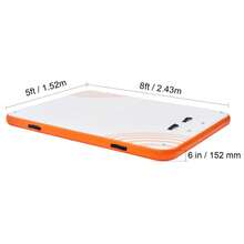 Inflatable Floating Dock, 8 X 5FT Inflatable Dock Platform, Non-Slip Water Floating Dock Mat With Portable Carrying Bag & Detachable Ladder, Floating Platform Island Raft For Pool Beach Ocean - 白+橘色 - 查看 10