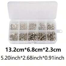 Kit de surtido de 320 piezas de acero inoxidable - Surtido métrico de tuercas y pernos M2 M2.5 M3 M4 M5 - Tornillos, tuercas y pernos de cabeza AN de acero inoxidable 304