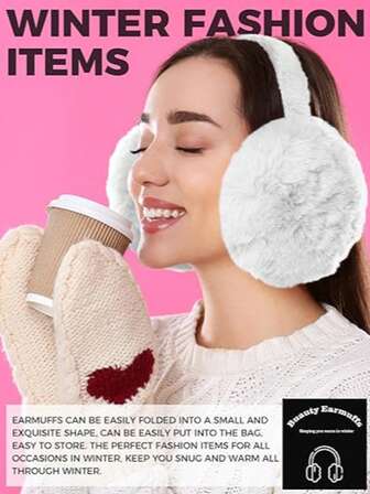 1pc Soft Earmuffs, Cute Earmuffs For Cold Weather, Fluffy Earmuffs Headband, Winter Accessories For Women And Men