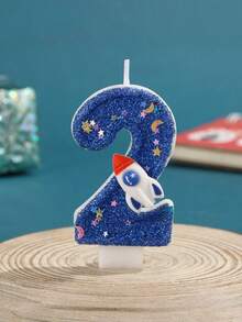 1 Stück blaue Raketen Geburtstags-Party Meilenstein Kuchen Nummer Kerze, Kindergeburtstags-Party Zubehör, Baby Erster Geburtstag Gedenkkerze, Valentinstag Nummer Kerze, Kindergeburtstags Kerze, Kuchen Dekoration, beliebte Party Nummer Kerze, Feiertags Gedenkparty Kuchen Kerze für Geburtstagskuchen Dekoration, glänzendes Nummer Geschenk, Abschlussfeier, Hochzeit, Volljährigkeitsfeier, Party Zubehör geeignet für jedes Alter