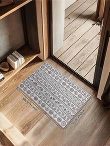 1PC Machine Washable Large - Size Modern Light Gray Textured Pattern Area Mat Rug Indoor Living Room Decorative Rug With Stylish Light Gray Textured Pattern Design Easy Clean Floor Mat For Home Decoration Kitchen Rug