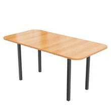 Classic Extendable Dining Table In Wood Color 120 Cm, Telescopic Length Up To 160 Cm, Table In Natural Color, Modern Minimalist Style, High-Strength Alloy Support, Suitable For 4-6 People - Brown - View 5