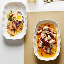 2pcs 10-Inch White Ruffled Dinner Plates - Perfect For Home Dining And Entertaining