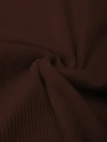 VIVINA 女士休闲高领长袖毛绒针织连体衣，保暖修身，百搭纯白派对装扮，适合感恩节、圣诞节、新年等场合。 - 棕色 - 查看 11