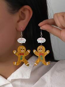 1 Cặp Hoa tai thả hình cây thông Giáng sinh bằng Acrylic lấp lánh dễ thương hình chú gấu túi bánh gừng cho phụ nữ và bé gái cho ngày lễ Giáng sinh vui vẻ - Nhiều màu - Xem 15