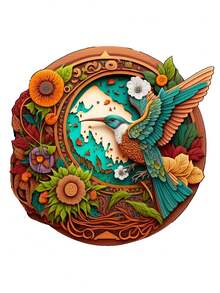 1pc Elegant Wooden Peacock Puzzle, Adult Stress Relief Circular Puzzle, Family Leisure Toy, Christmas, Birthday Gift For Friends, Wooden Puzzle 3d, Wooden Puzzle>Adults Puzzles, Birthday,Puzzle,Puzzles,Wooden Puzzle - Apricot - View 7