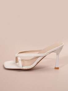 French Strap Thin High Heel Sandals For Women, Summer Outdoor Wear, New Fashionable Versatile Comfortable High Heels, French Elegant Style Suitable For Dresses - White - View 2