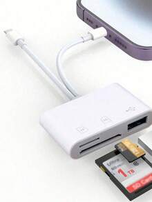 Convertitore triplo tipo C + Lightning, supporta mouse, tastiera e convertitore USB, convertitore OTG multifunzione, trasmissione ad alta velocità e alta efficienza