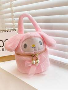 1个肉桂色狗狗库洛米毛绒手提包/化妆包，创意卡通化妆包 - 彩色 - 查看 9