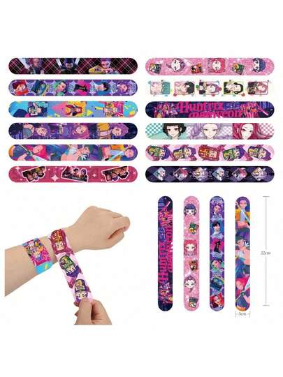 1/20pcs Kpop Demom Hunters Slap Bracelets Party Favors Snap Bracelets Birthday Party Gifts Decoration Supply Christmas Gifts