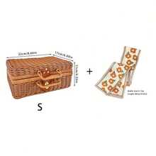 CASEGRACE سلة تخزين مصنوعة يدويًا على طراز الخوص، صندوق هدايا زفاف عتيق، مجموعة هدايا عيد الحب وعيد الأم، منظم مستحضرات التجميل مع مقابض، حامل هدايا عيد الميلاد، سلال رفوف - بني - مشاهدة 11
