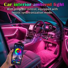 118.11-Inch Flexible 7-Color LED Car Interior Light Strip - USB Powered (5V) Music Sync Mood Light, Neon Dashboard/Center Console Decoration, Suitable For All Cars, High-Quality LED, Car Light Accessories, DIY Decorative Light Strip - 1 Tow 1+118.11 Inch - View 6
