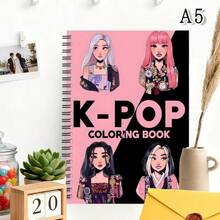 1 cuốn sổ tay tô màu K-Pop, gồm 4 mẫu thiết kế nhân vật hoạt hình độc đáo - Sổ tay xoắn ốc thời trang, phù hợp cho cả nam và nữ, quà tặng sáng tạo, dùng cho văn phòng và trường học - Nhiều màu - Xem 3