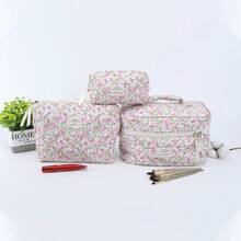 Ditsy Floral Makeup Bag Set, Large Capacity Travel Toiletry Bag, Soft Cosmetic Organizer Bag - Multicolor - View 19