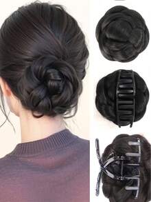 Synthetic Doughnut Bun Wig Fashion Elegant Large Grip Straight Doughnut Bun Clip On The Head For Ladies To Wear Daily - Multicolor - View 11