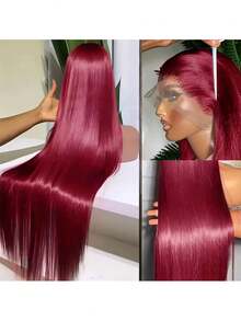 Gemischtes Haar ist aus Echthaar vermischt mit synthetischen Fasern und Proteinfilamenten hergestellt. Synthetische Lace Front Perücke, gerade synthetische Perücke 13x4 Lace lange gerade Lace Front Perücke ohne Kleber für Frauen, mit Baby-Haar vorausgerupft, hitzebeständig, klebefrei, schwarze Perücke für den täglichen Gebrauch Bob (15-40cm)