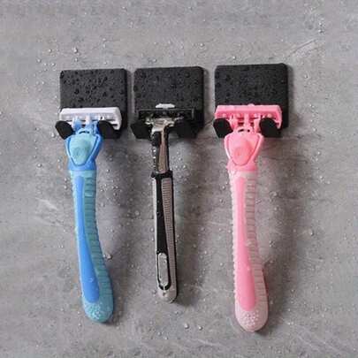 Wall Mounted Shaver Storage Rack, Wall Mounted Key Hanger, Free Punching Wall Hook, Multifunctional Hook For Household Bathroom Kitchen Room, Bathroom Accessories, Utility Hooks