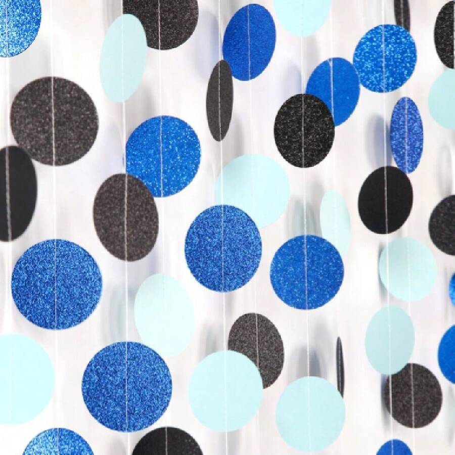 Navy-Blue Black Birthday Party-Drations Streamers - 52FT Graduation Hanging Paper Garland Banner, Bridal Shower Wedding Bachelorette Fathers Day Supplies Backdrop Dr ,26263614 - 黑色 - 查看 1