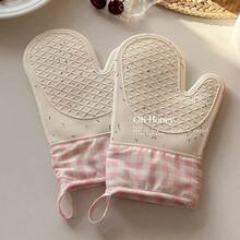 Double-Layer Heat-Resistant Hand Cover, Silicone And Cotton, Specially Designed For Kitchen Ovens, High-Temperature Resistant, Anti-Slip And Heat-Resistant, Microwave Oven Baking, Effective Heat Insulation - Multicolor - View 7