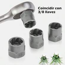 Juego de 14 Piezas de Extractor de Tornillos, Herramienta de Extractores de Pernos y Tuercas, Kit de Extraccin de Tornillos Barridos para Quitar Pernos Redondos Daados y Desgastados - inicial - Ver 6