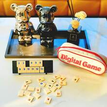 一套便携式麻将游戏套装，含旅行袋 - 经典四人家庭娱乐，标准阿拉伯数字，适合休闲聚会和数学益智游戏，是理想的万圣节和圣诞节礼物 - 彩色 - 查看 9