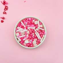 150克粉色心形蛋糕装饰，DIY装饰，适用于情人节、婚礼、生日派对，不可食用 - 彩色 - 查看 14
