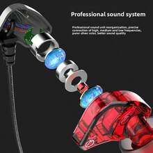 Type-C Wired Music Earphones & Headphones With Heavy Bass For Gaming On Mobile For Sports - 黑色 - 查看 4