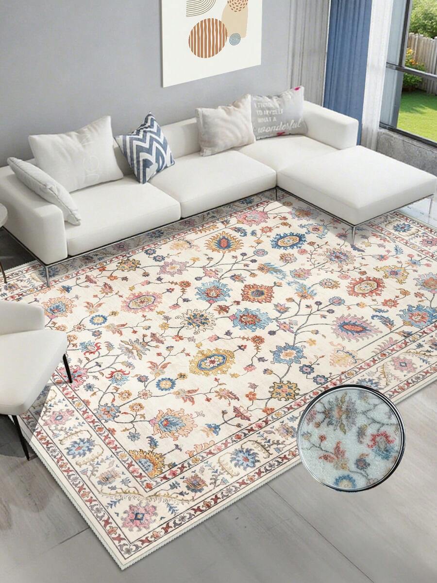 1pc Rug Area Rug Living Room Bedroom Rug Plush Carpet Rug Soft And Skin Friendly Rug Floor Covering Room Decor Multiple Sizes Fluffy Carpet For Living Room Bedroom Washable - Multicolor - View 1