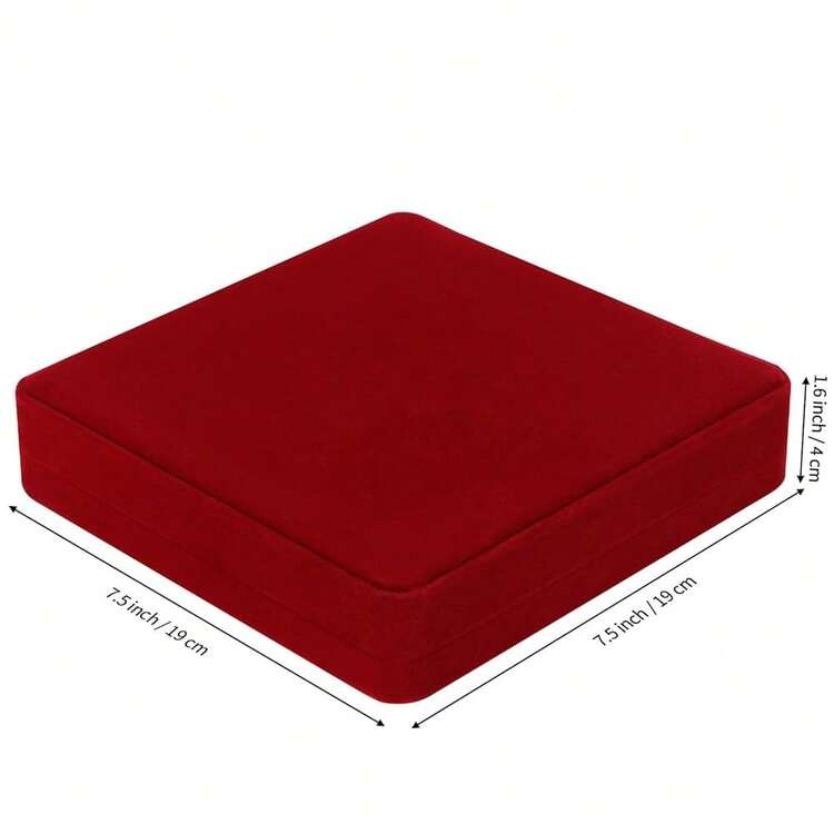 LETURE Velvet Jewelry Set Box, Velvet Gift Box For Bracelet Necklace Earring Ring (Red){Inchcolor_nameinch:InchRedinch} - Red - 查看 6