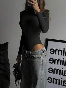 VIVINA 女士休闲高领长袖毛绒针织连体衣，保暖修身，百搭纯白派对装扮，适合感恩节、圣诞节、秋季、新年等场合。