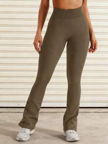 YEOREO Mini Flare Leggings Womens Workout Butt Lifting Legging Hidden Scrunch Seamless 30" Lilliean Yoga Pants Women Pants For Women Yoga Pants For Women Flare Leggings Joggers For Women Black Pants Sweat Summer Clothes For Women Pants Flare Leggings Women Yoga Pants For Women - 咖啡 - 查看 3