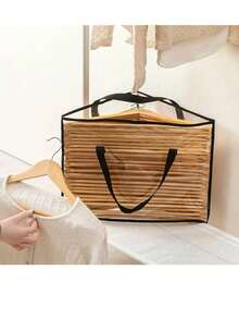 1-Pack/2 Packs New Hanger Triangle Storage Bag, Wardrobe Clothes Rack Organizer With Handle For Space Saving In Cabinets Clothes Hanger Storage Box - Clear - View 3