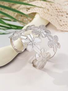 1 Set/1 Pair Fashionable Floral Element Earrings, Ring, Bracelet For Women, Suitable For Party, Daily Wear, Valentine's Day, Wedding, New Year, Mother's Day