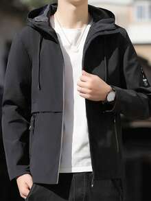 Lightweight Jacket Outdoor Windbreaker For Men, Water-Resistant Hooded Jacket Suitable For Outdoor Activities Like Hiking, Fishing And Daily Wear, Spring/Summer/Autumn