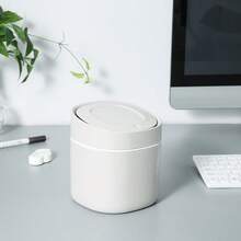 Thùng rác để bàn có nắp, giỏ đựng giấy gia dụng và văn phòng - Nhiều màu - Xem 2