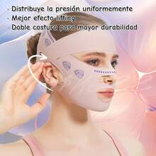 OranSee Faja Facial 2 en 1 Reutilizable - Doble Banda Ajustable con Tecnología V-Lifting, Elimina Papada y Flacidez en 30 Minutos, Material Transpirable para Uso Diario y Nocturno, Talla Única - 1 - Ver 8
