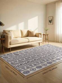 1PC Machine Washable Large - Size Modern Light Gray Textured Pattern Area Mat Rug Indoor Living Room Decorative Rug With Stylish Light Gray Textured Pattern Design Easy Clean Floor Mat For Home Decoration Kitchen Rug