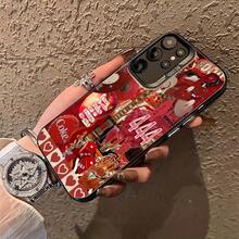 Diseño de patrón de patchwork de tema rojo adecuado para fundas de teléfono  Galaxy S25ULTRA, S24PLUS, S23FE, S21PRO, S22, S20+, A03S, A05S, A14, A31, A53, A34, A10, A04E, M04, A33, A35, A55, A72, A71, A70, A22, A16, A06, A20S, A54, funda especial para teléfono , anti-suciedad, a la moda, moderna, color plata IMD. - Colores mixtos - Ver 6