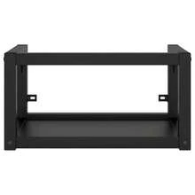 vidaXL Badezimmer-Waschtischgestell Mit Waschbecken Schwarz Eisen - Black - View 4