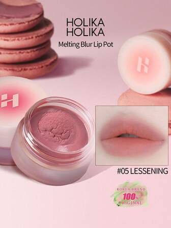 HOLIKA HOLIKA Melting Blur Lip Pot 05 LESSENING,Nude Peach,Dusty Coral,Rose Tea,Whipped Mousse,Air-Soft Powder,Blurred Velvet,Semi-Matte Sheen,Non-Drying Formula,Gradient Lip Friendly,Pocket-Size Jar,All-Day Commute,Quick Makeup,K-Beauty,Korean Makeup,5g/0.17oz.