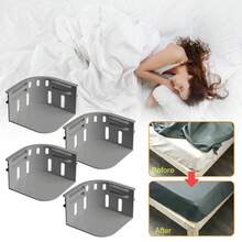 4PCS Sheet Set, Invisible Bed Sheet Non-Slip Clips Sheet Ties Fits Sheet Sizes Non-Slip Sheet To Hold Sheets Securely In Place, Home Decor - Grey - View 7