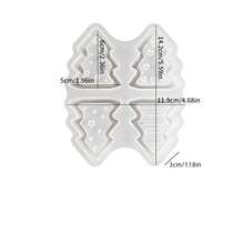 四腔空心圣诞树模具，星形和心形石膏挂饰硅胶模具，DIY - 白色 - 查看 8