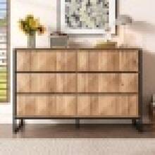 The Sideboard And Vanity Feature A Combination Of Black And Natural Wood Tones, Metal Legs, And Raised Doors. - 黑色+自然色+刨花板 - 查看 7