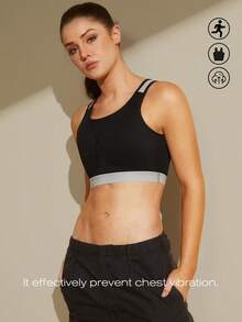 1pc Women Chest Binder Compression Top, Trans, Transgender FTM, Adjustable Seamless Binding Vest For Large Bust - Black - View 8